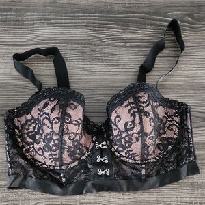 Adore Me Black Temperance Contour Lace Lightly Lined Bustier